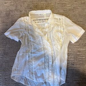 Anthropologie Meadow Rue White Blouse